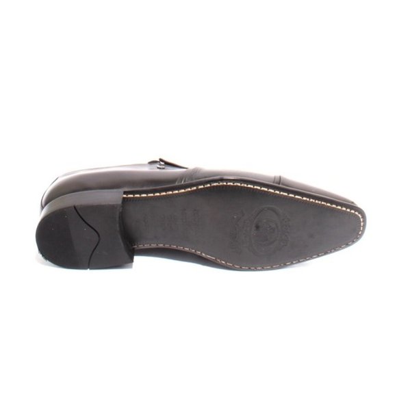 Italian ROBERTO SERPENTINI 28416 Black Nappa Leather Classic Dress Shoes
